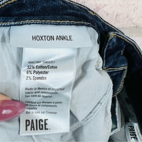 Paige Hoxton High Rise Ankle Skinny Denim Raw Hem Jeans in Greece Wash Size 30 - Picture 12 of 12